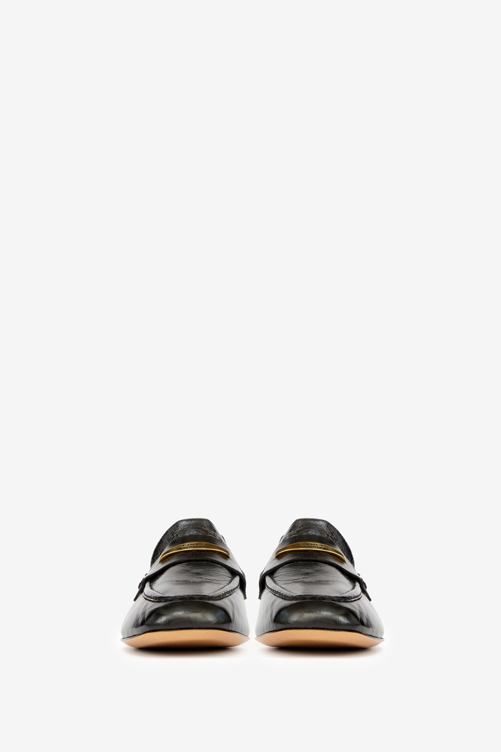 Mocassins iseri en cuir de vachette - Noir - Woman - 4