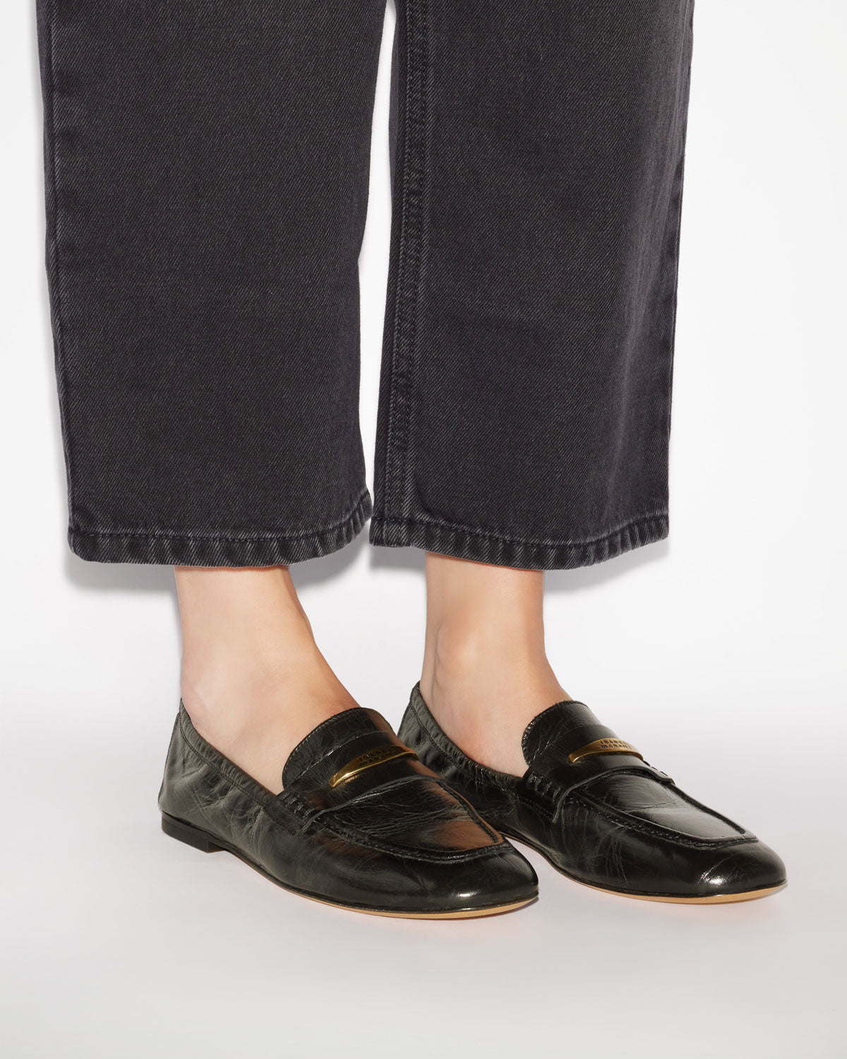 Iseri cowhide leather loafers - Black - Woman - 5