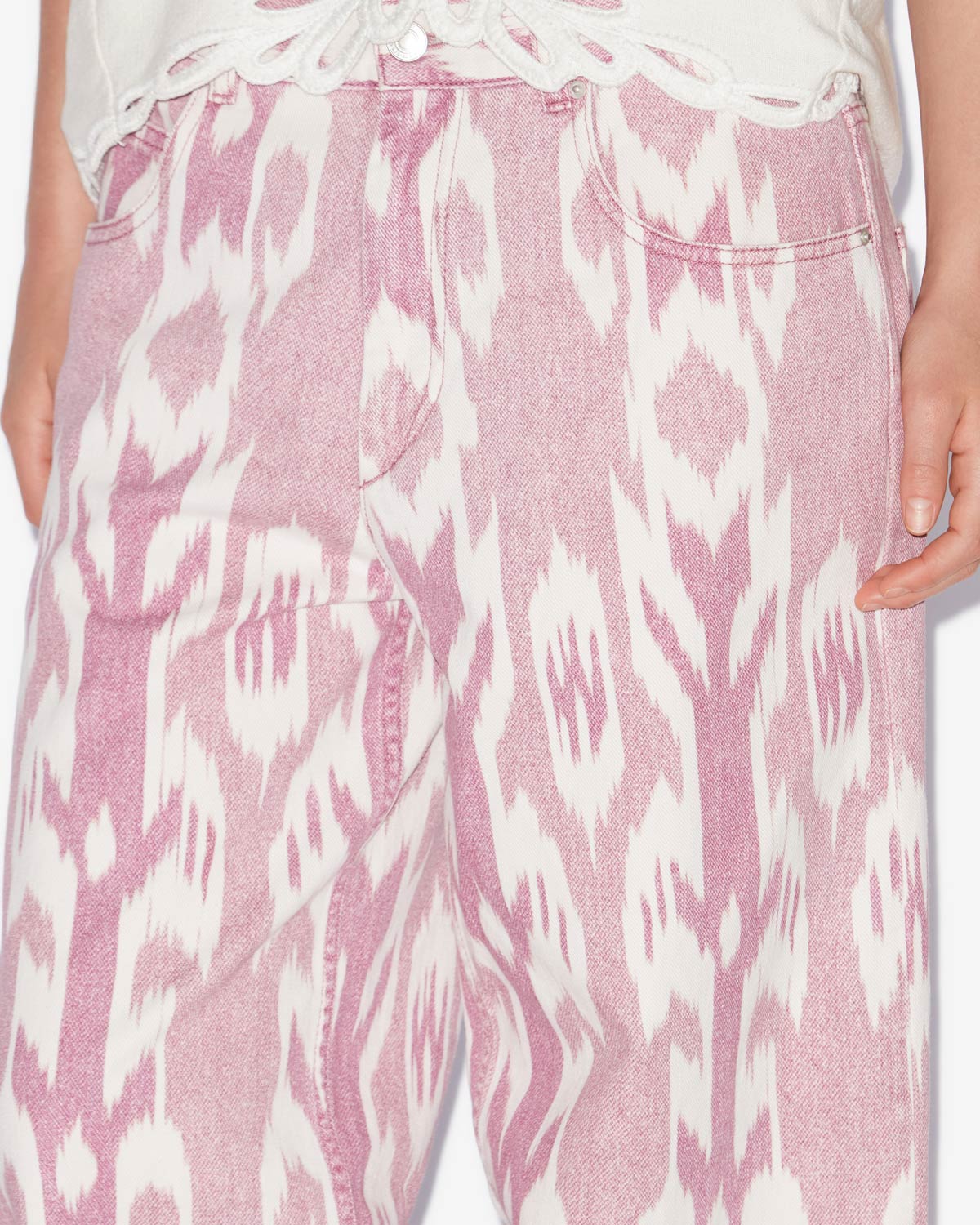 Joanny loose fit denim ikat print jeans - Pink - Woman - 2