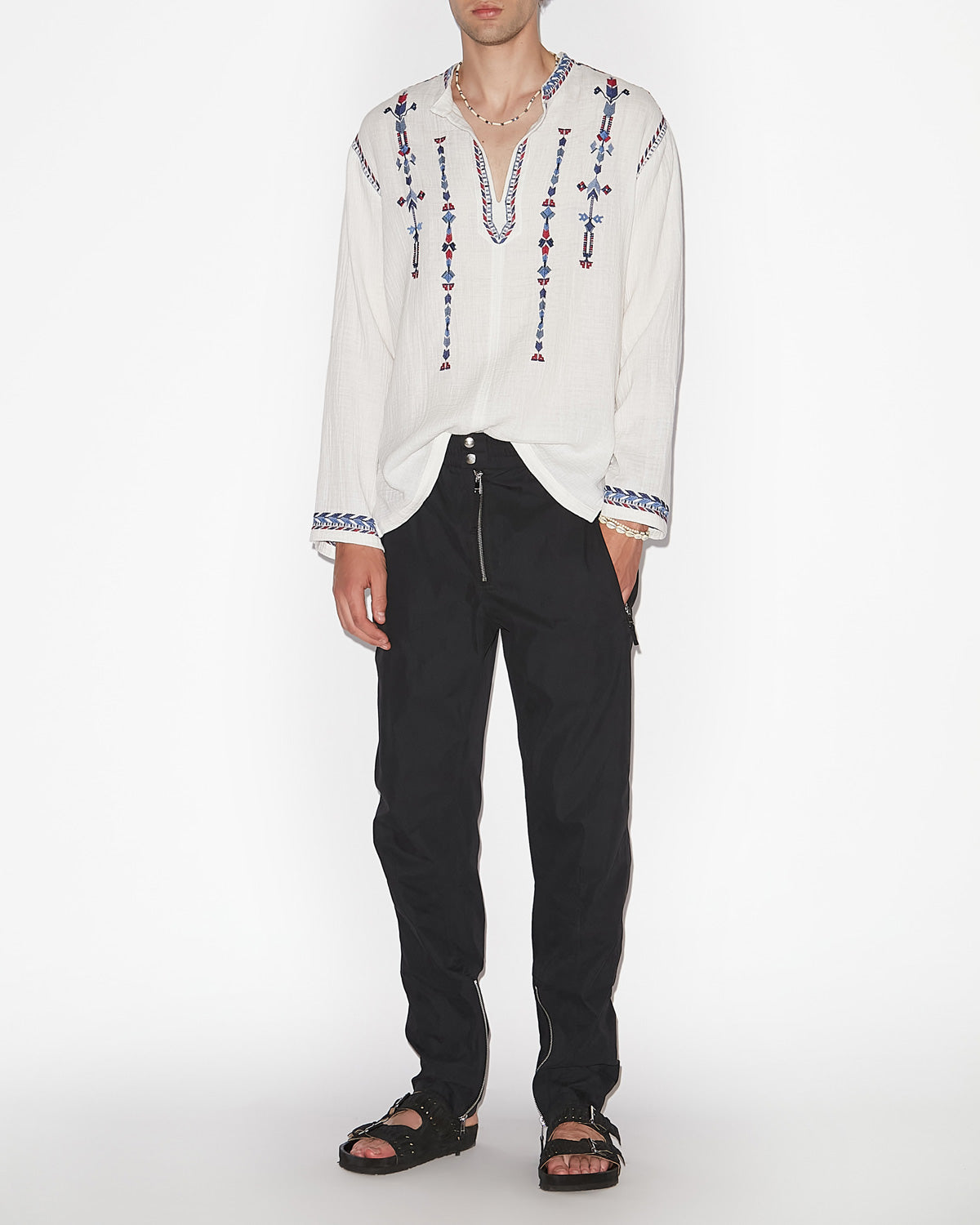 Yilsen pants with zippers - Black - Man - 1