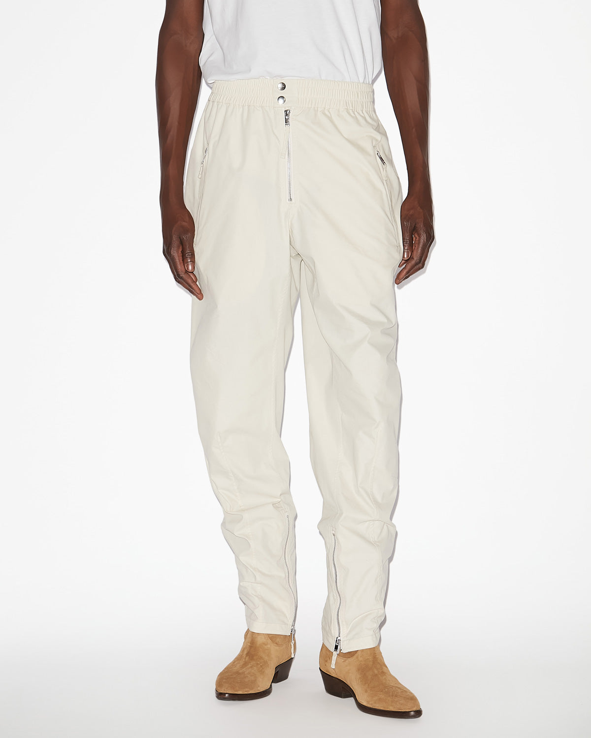 Yilsen pants with zippers - Ecru - Man - 3