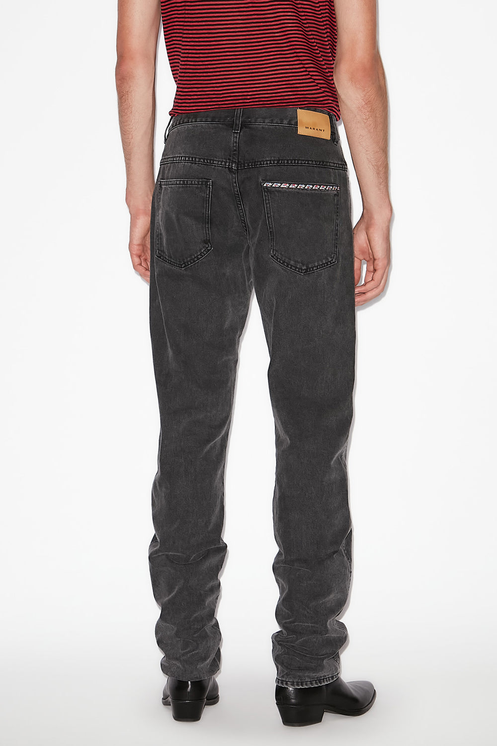 Jean lewys en denim brodé - Gris foncé - Man - 5