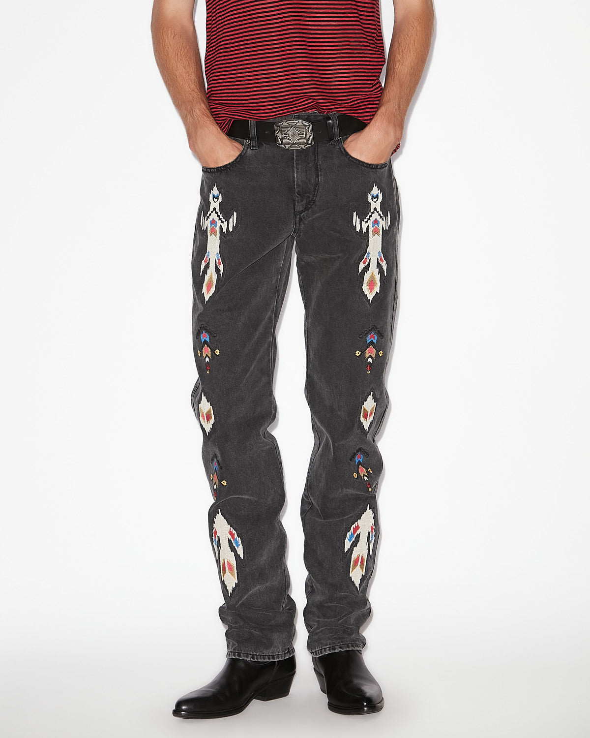 Lewys embroidered denim jeans - Dark gray - Man - 3