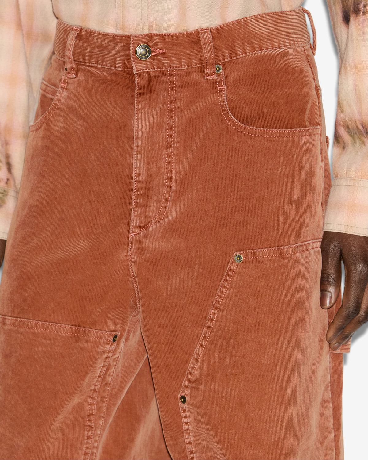 Pantalon large lorson en velours côtelé - Orange - Man - 2