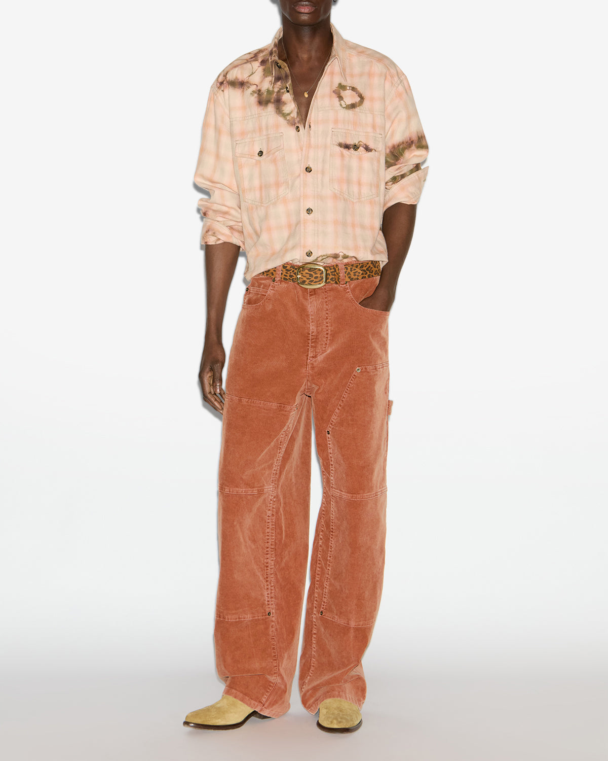 Pantalon large lorson en velours côtelé - Orange - Man - 1