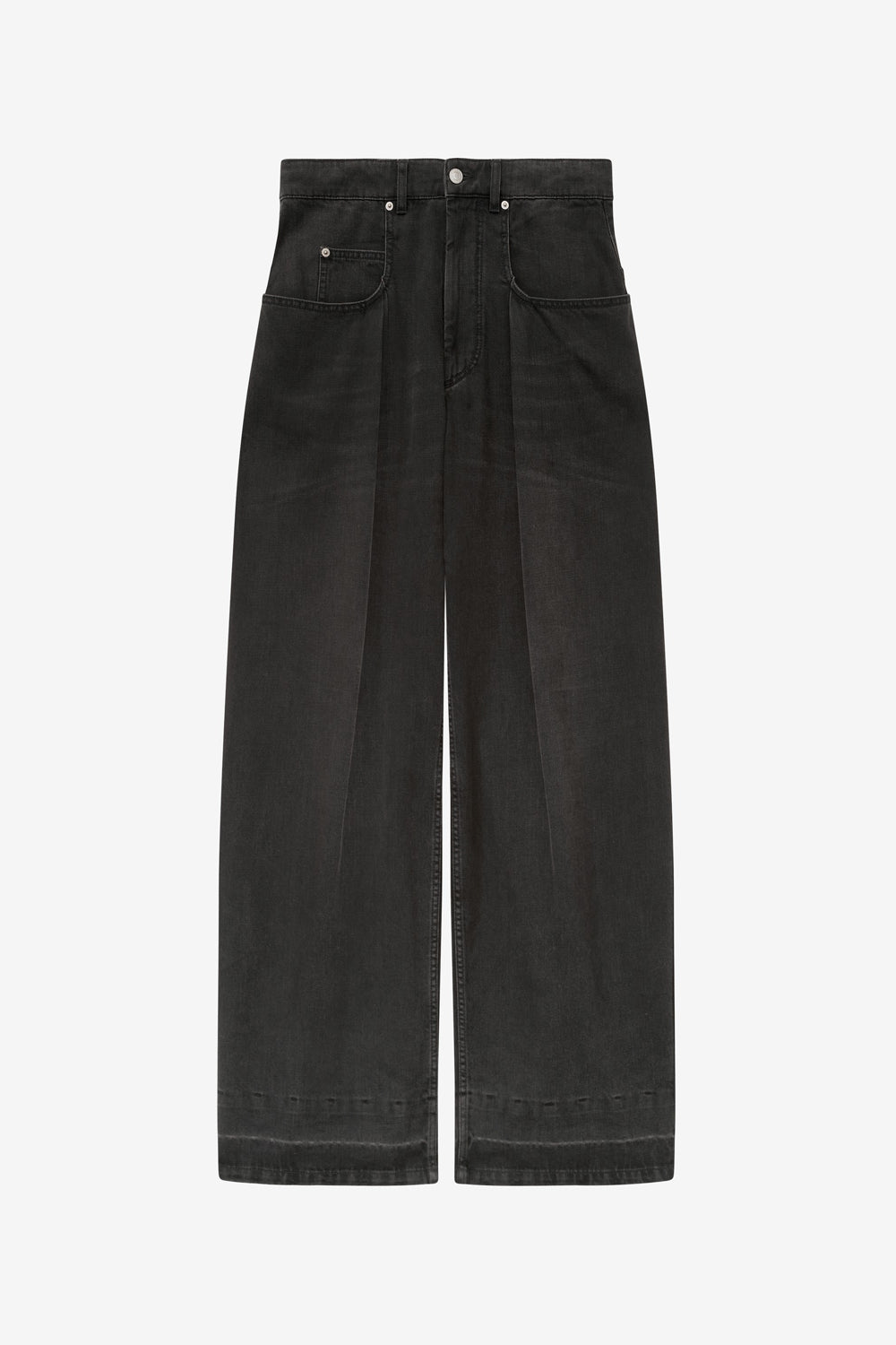 Jean ample à plis rachelle en denim - Noir délavé - Woman - 1