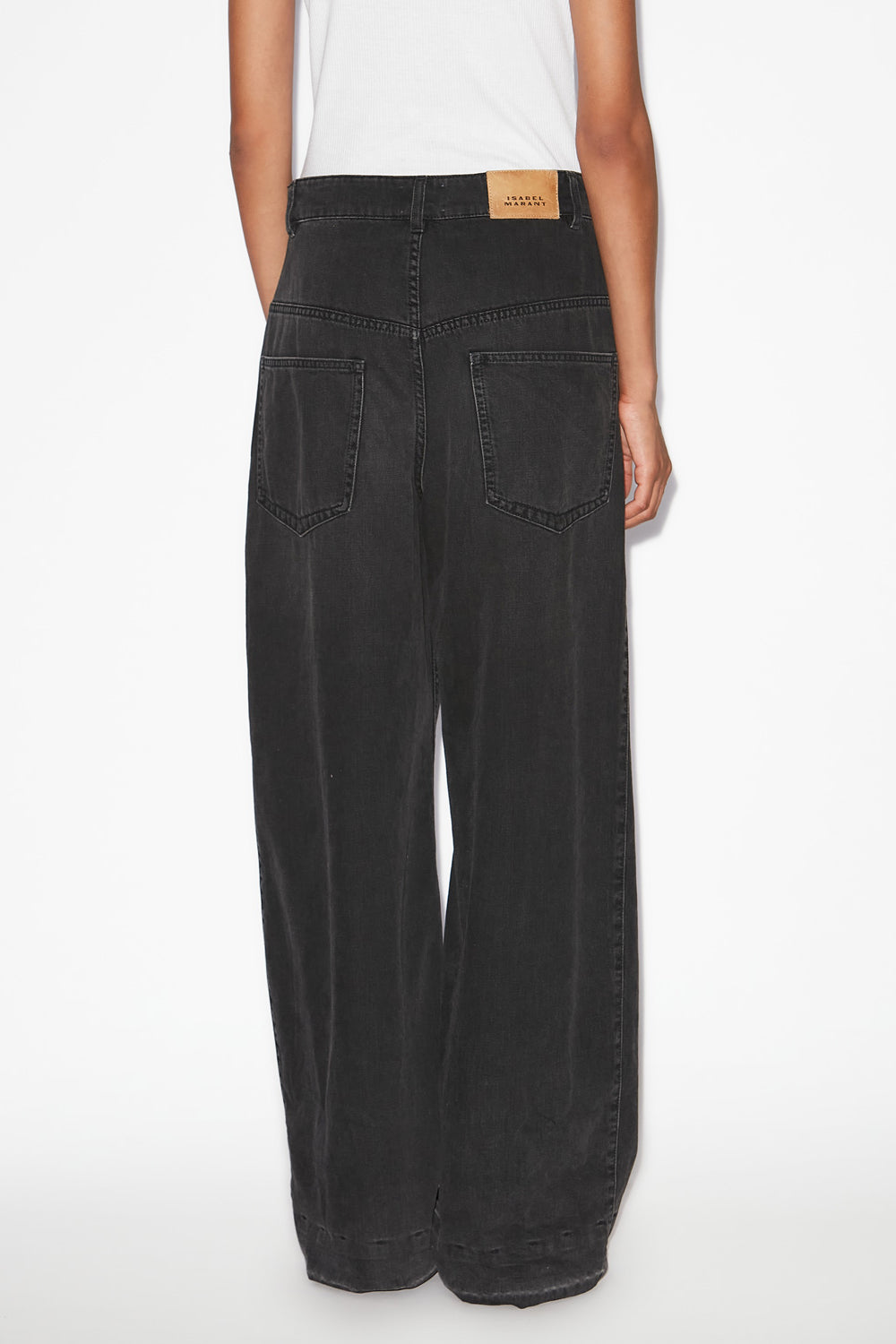 Jean ample à plis rachelle en denim - Noir délavé - Woman - 5