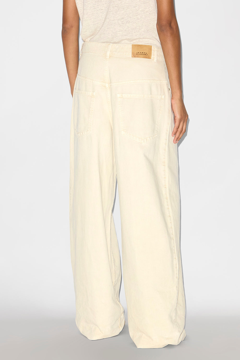 Rachelle pleated loose fit denim jeans - Ecru - Woman - 3