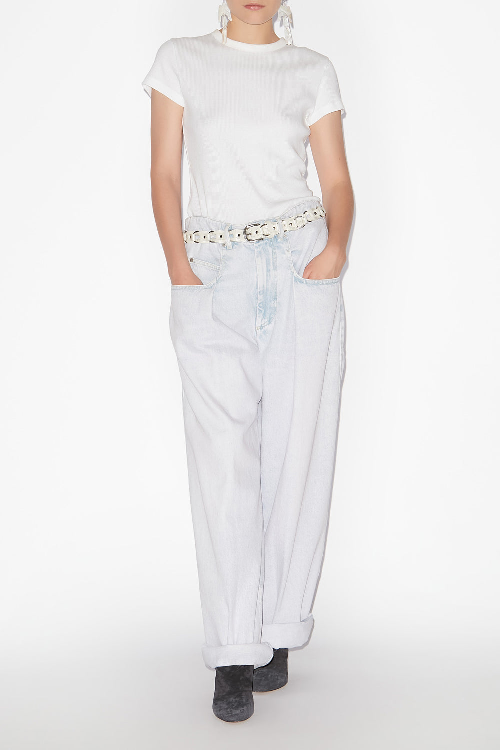 Rachelle pleated loose fit denim jeans - Light blue - Woman - 2