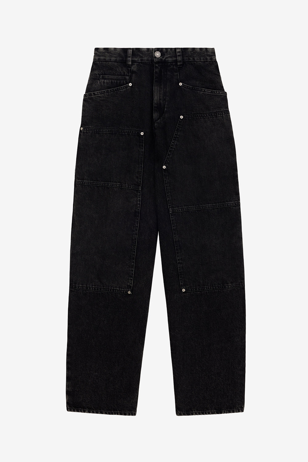 오프라 고급 데님 와이드 진 - 검정으로 씻어낸 - Woman - 1