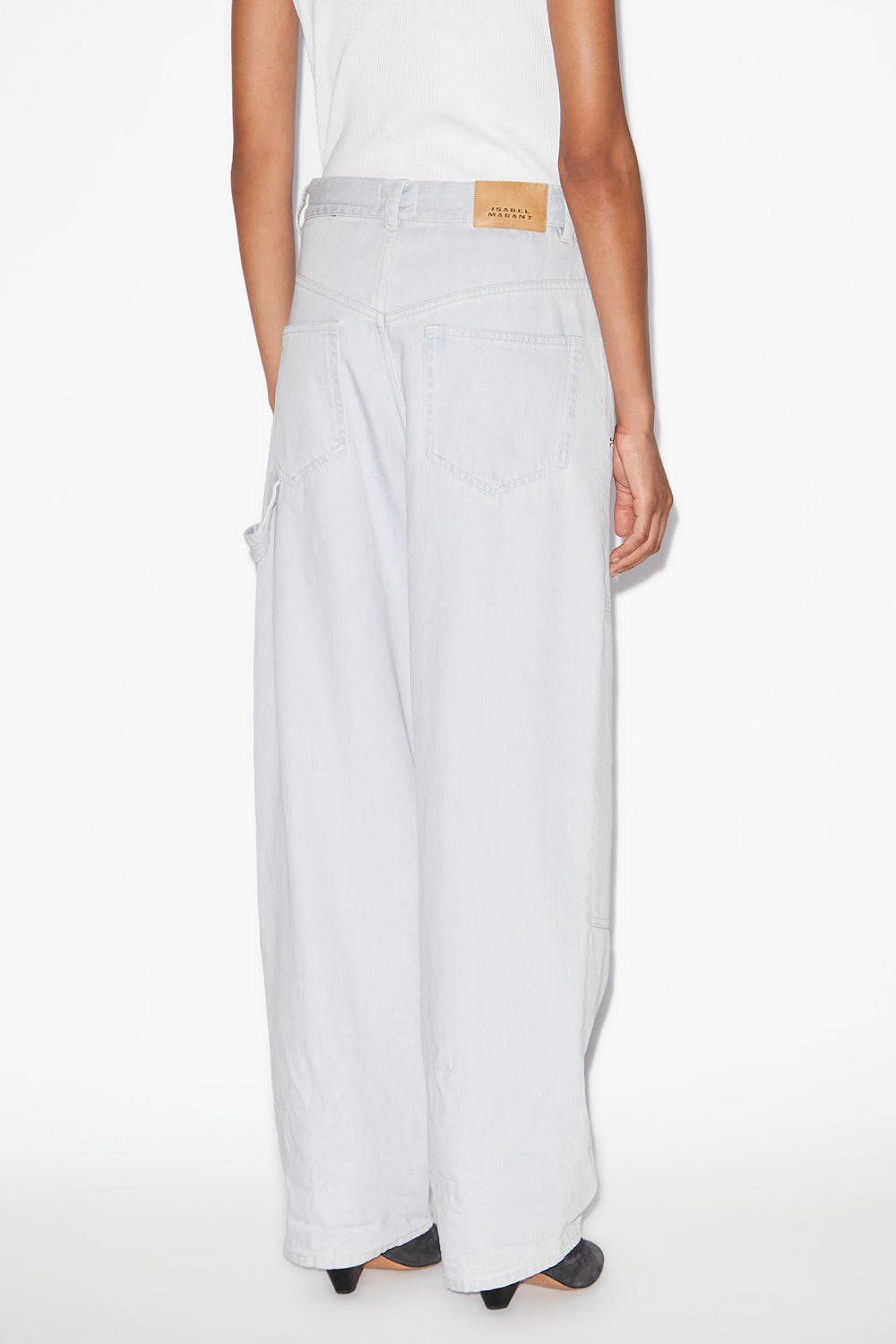 오프라 고급 데님 와이드 진 - 하늘색 - Woman - 5