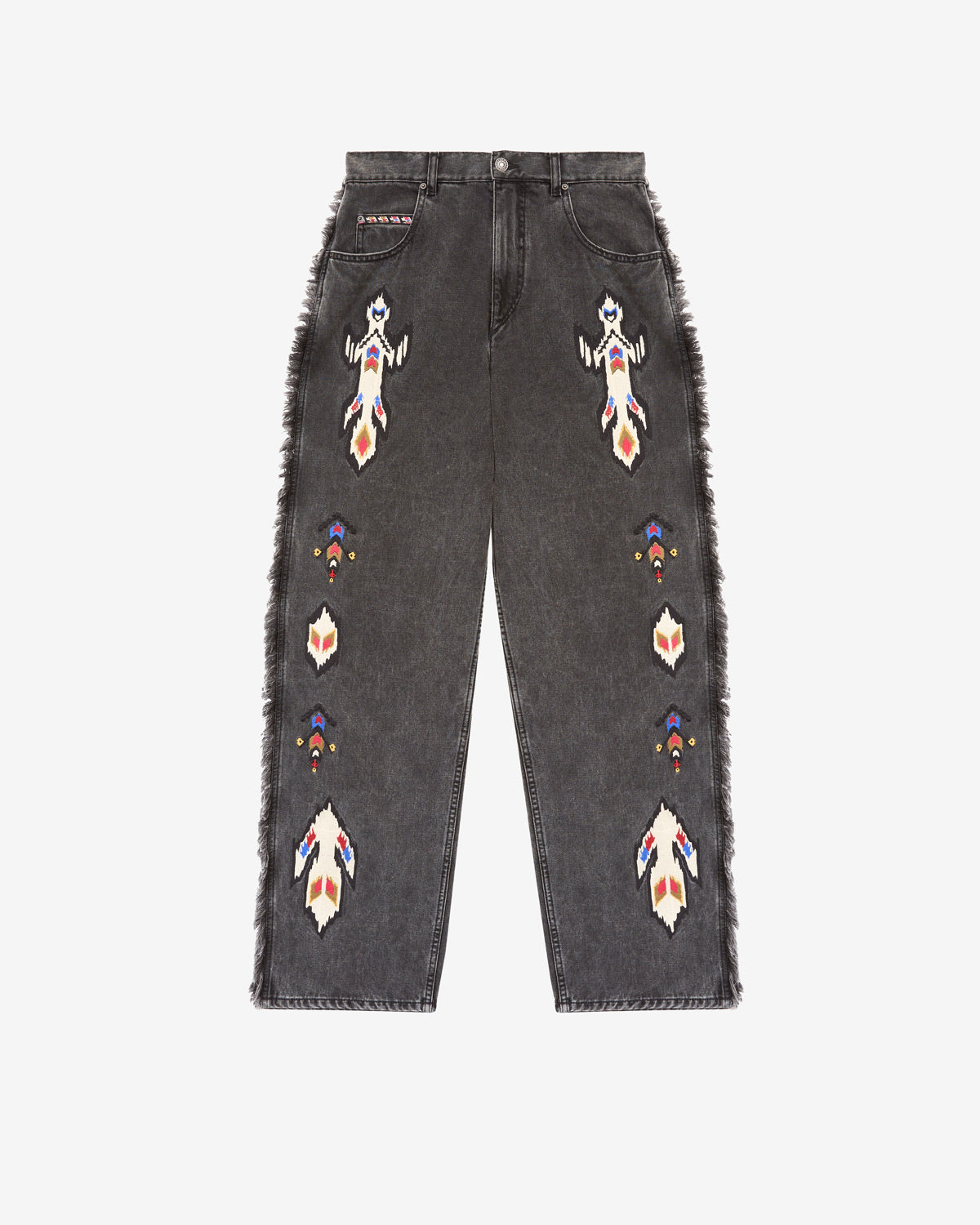 Maella loose fit embroidered denim jeans - Dark gray - Woman - 5
