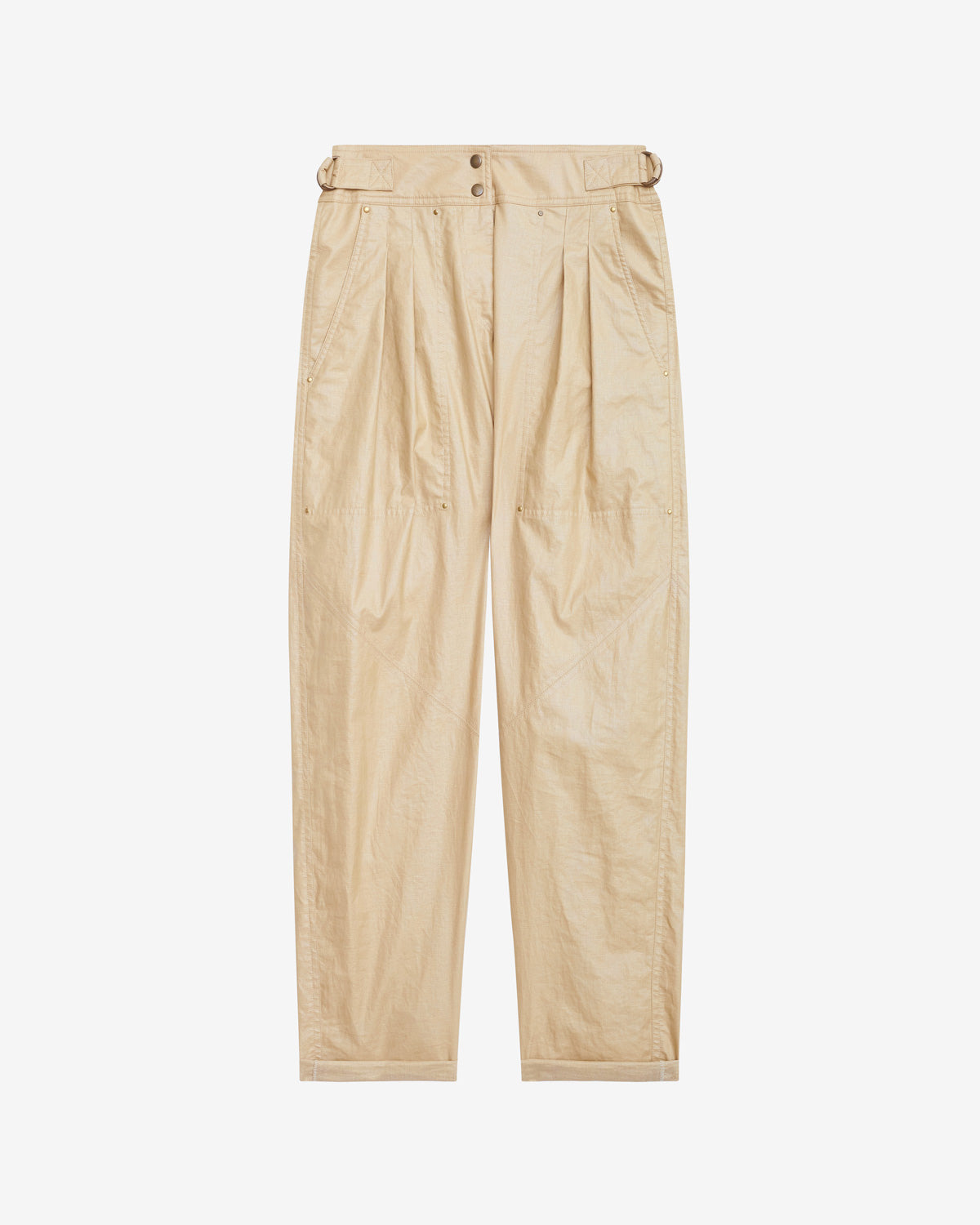 Fidji straight-leg coated linen pants - Beige - Woman - 5
