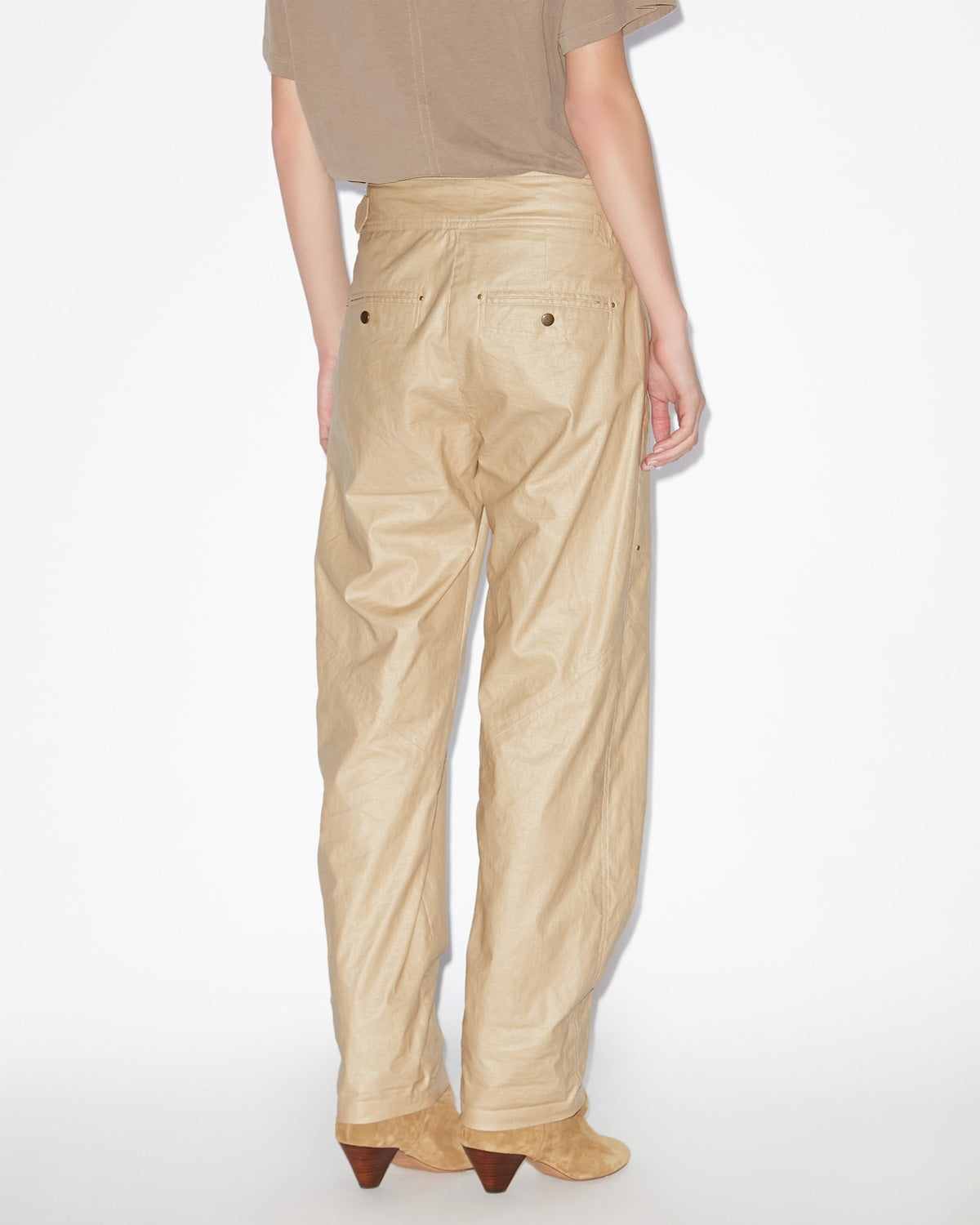 Fidji straight-leg coated linen pants - Beige - Woman - 4