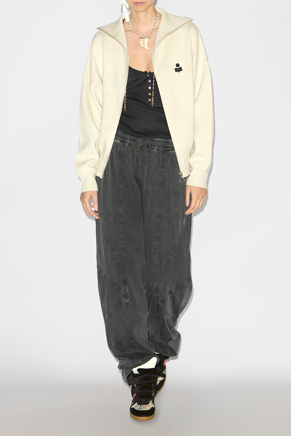 Pantalon regina en jersey délavé  - Noir délavé - Woman - 2