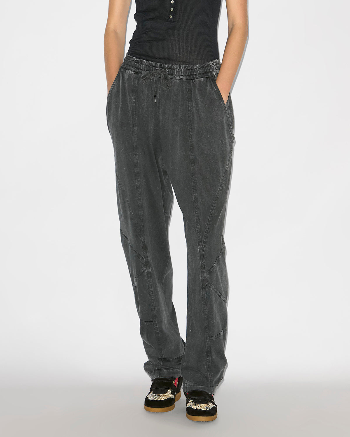 Pantalon regina en jersey délavé  - Noir délavé - Woman - 3