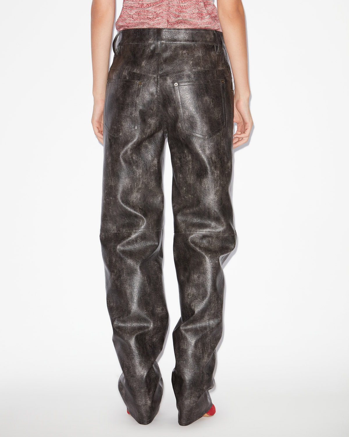 Pantalon loose coralea en faux cuir  - Noir délavé - Woman - 4