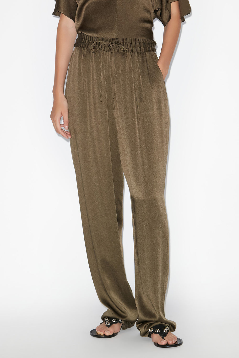 Pantalon kendry en satin - Bronze - Woman - 4