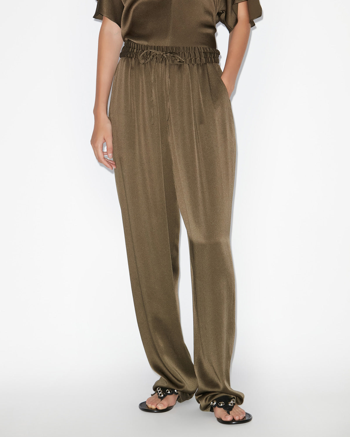 Pantalon kendry en satin - Bronze - Woman - 3
