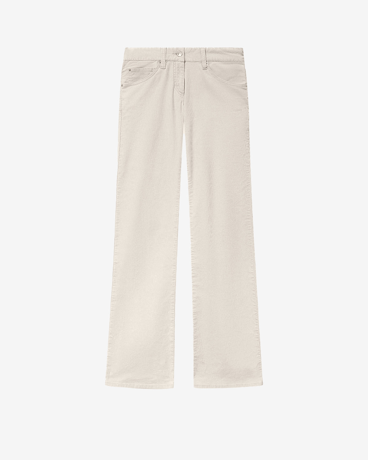 Pantalon bootcut kelly en velours côtelé lavé - Écru - Woman - 5