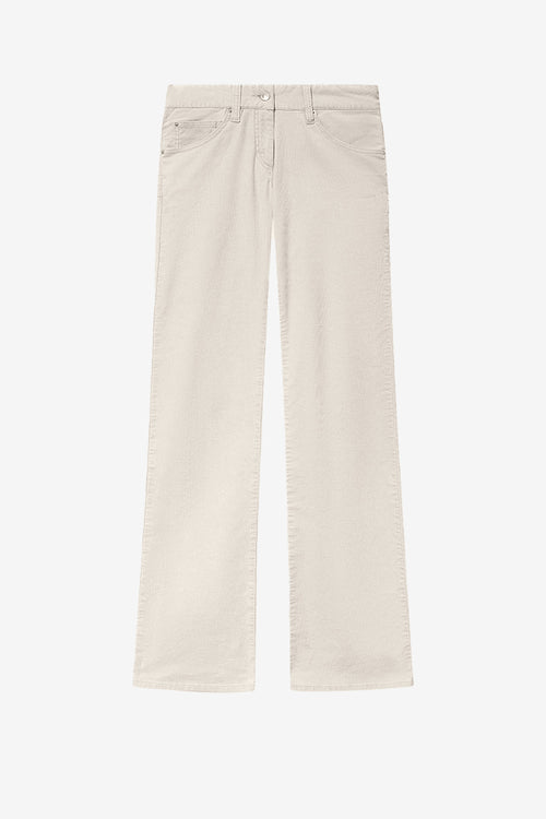 Pantalon bootcut kelly en velours côtelé lavé - Écru - Woman