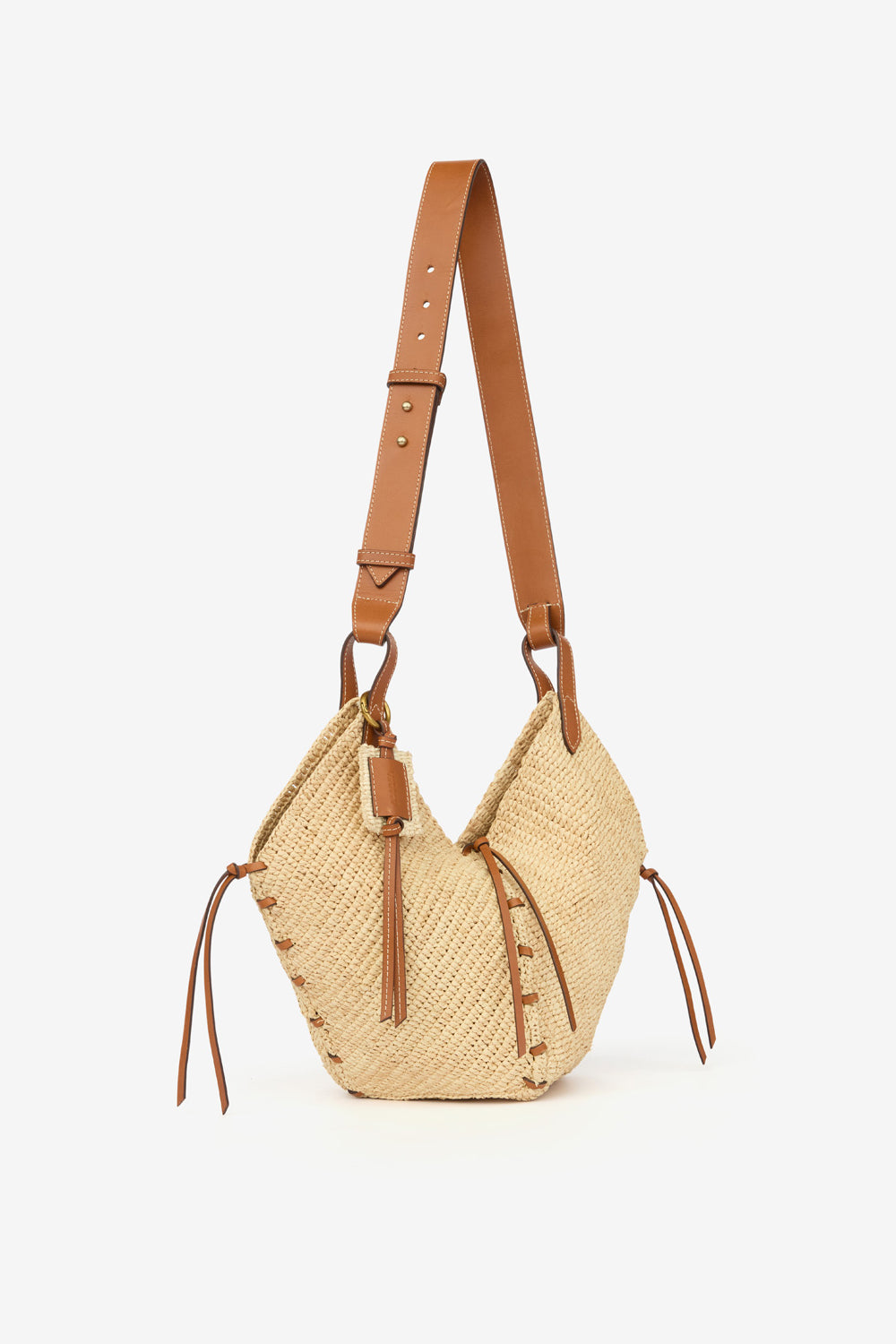 Bolso bandolera tampa mini de rafia - Natural and cognac - Woman - 4