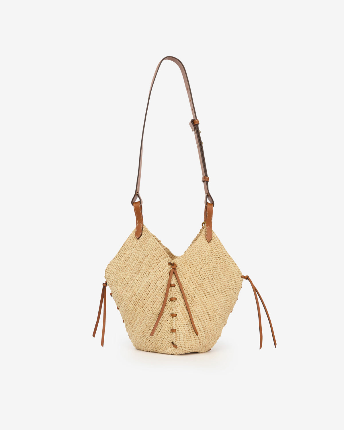 Sac porté épaule tampa mini en raphia  - Naturel et cognac - Woman - 2