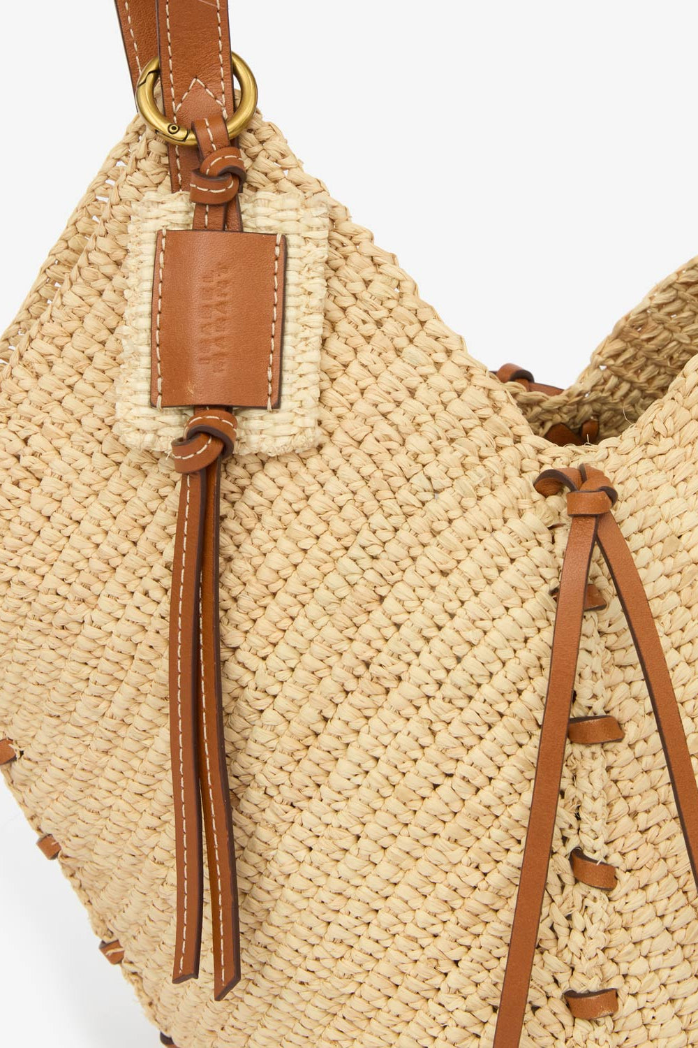 Bolso bandolera tampa mini de rafia - Natural and cognac - Woman - 3