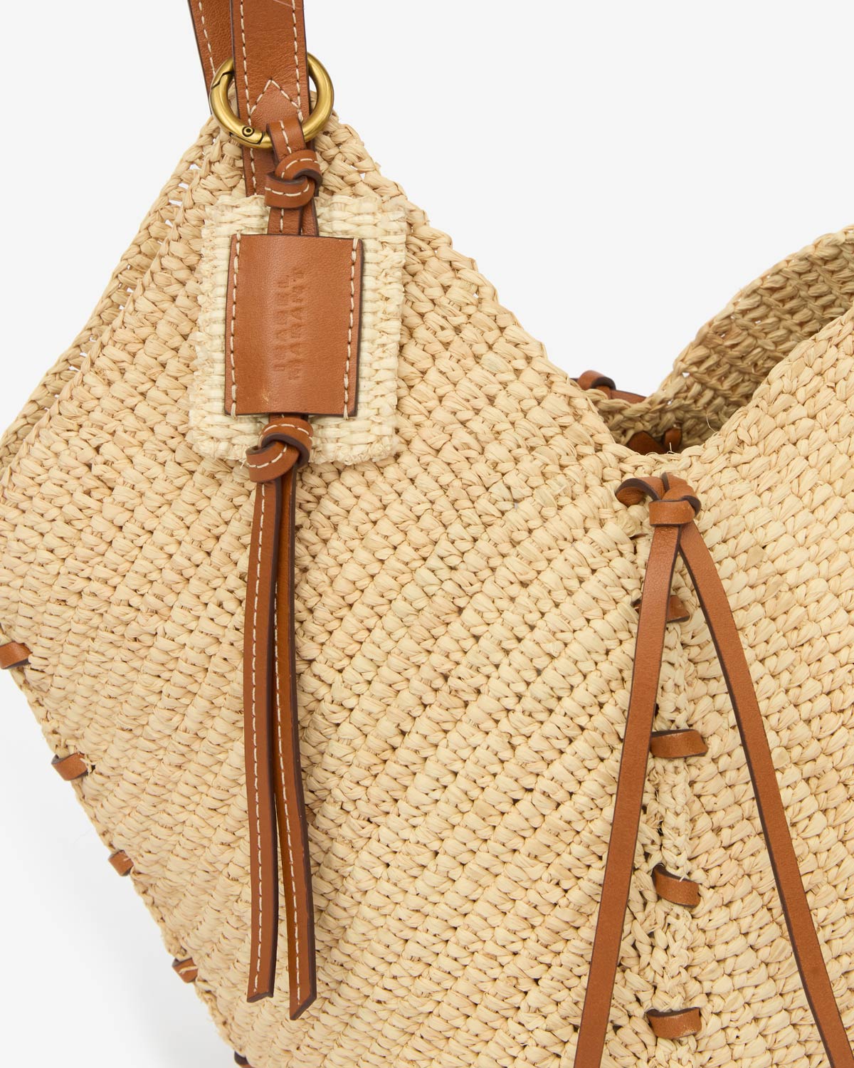 Sac porté épaule tampa mini en raphia  - Naturel et cognac - Woman - 3