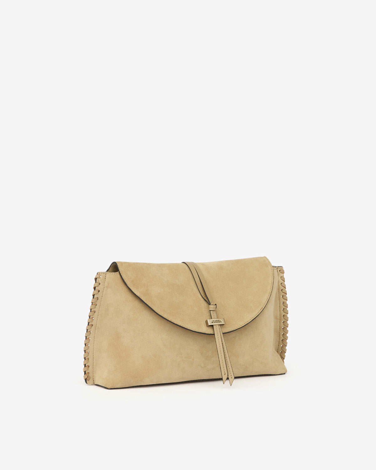 Silao braided suede calfskin leather clutch bag - Light beige - Woman - 4