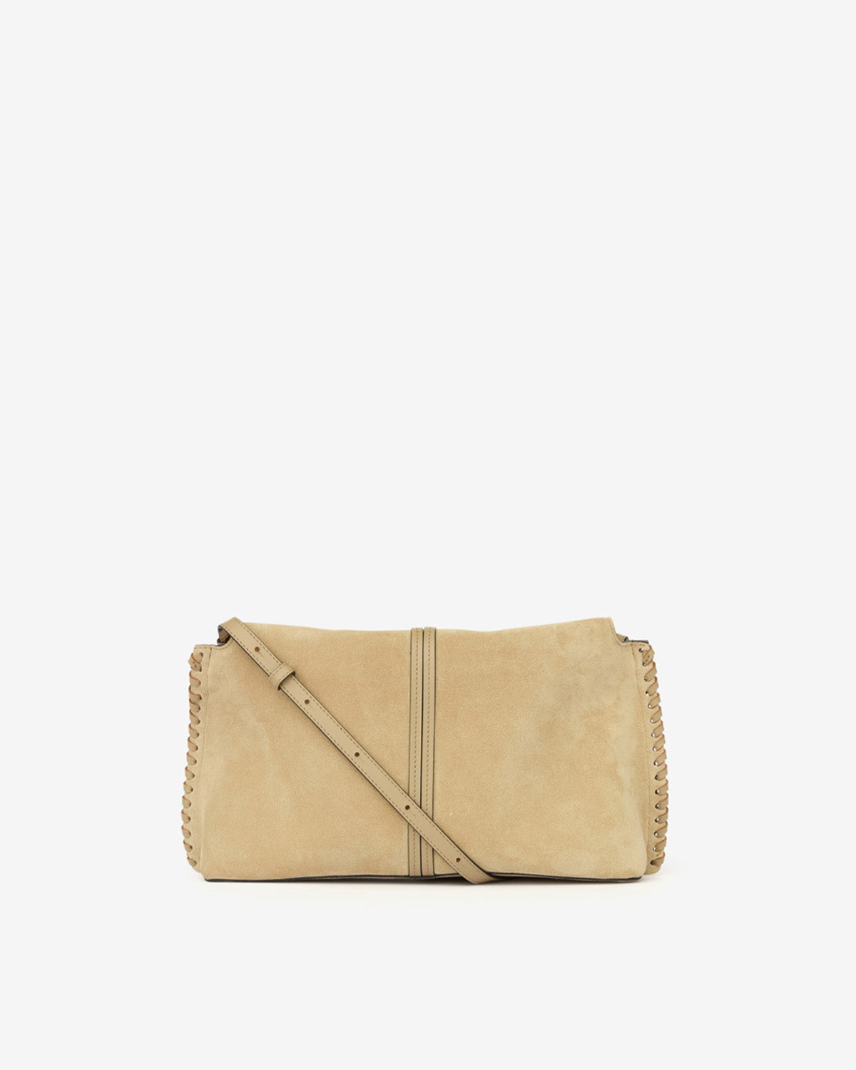 Silao braided suede calfskin leather clutch bag - Light beige - Woman - 2