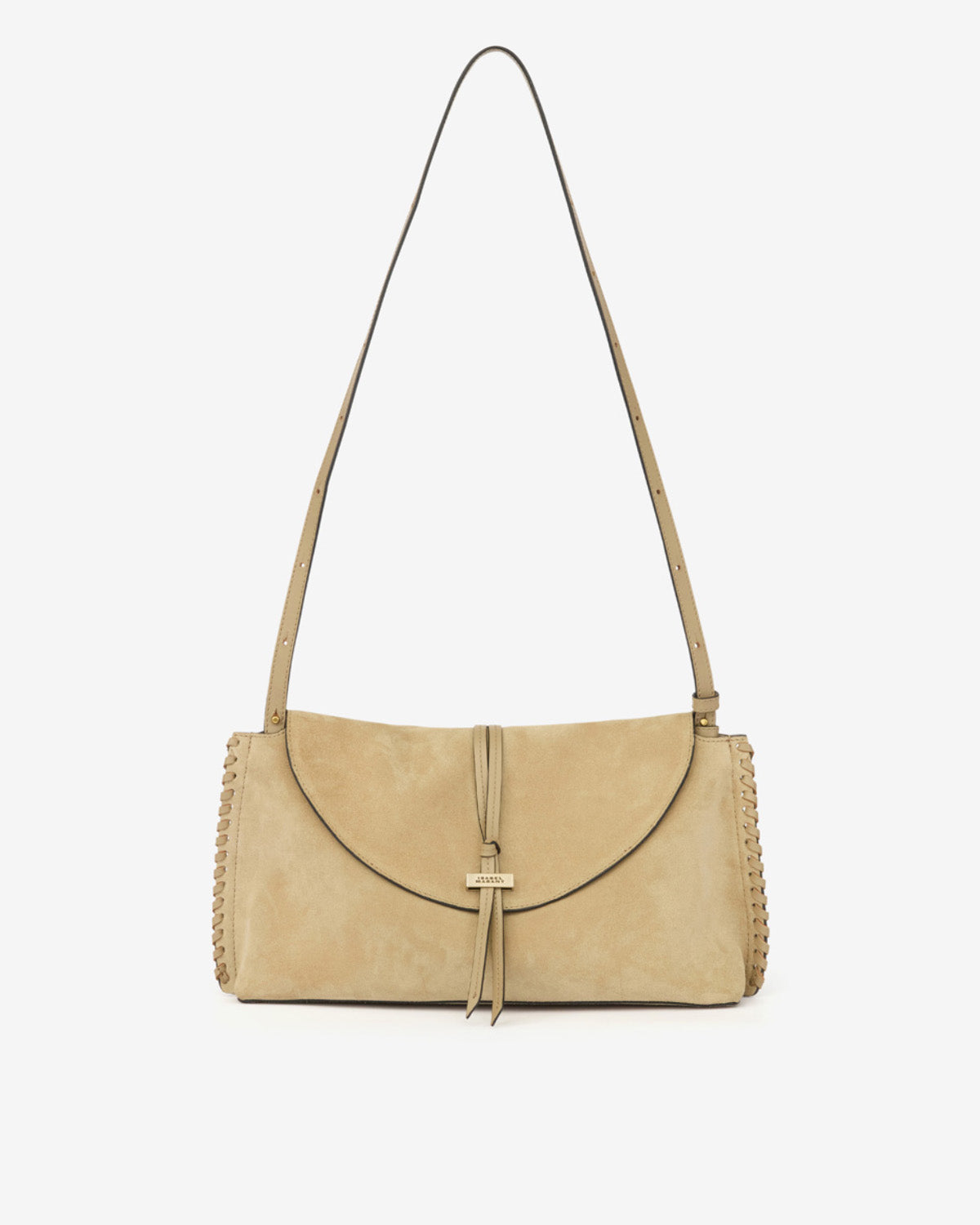 Silao braided suede calfskin leather clutch bag - Light beige - Woman - 1