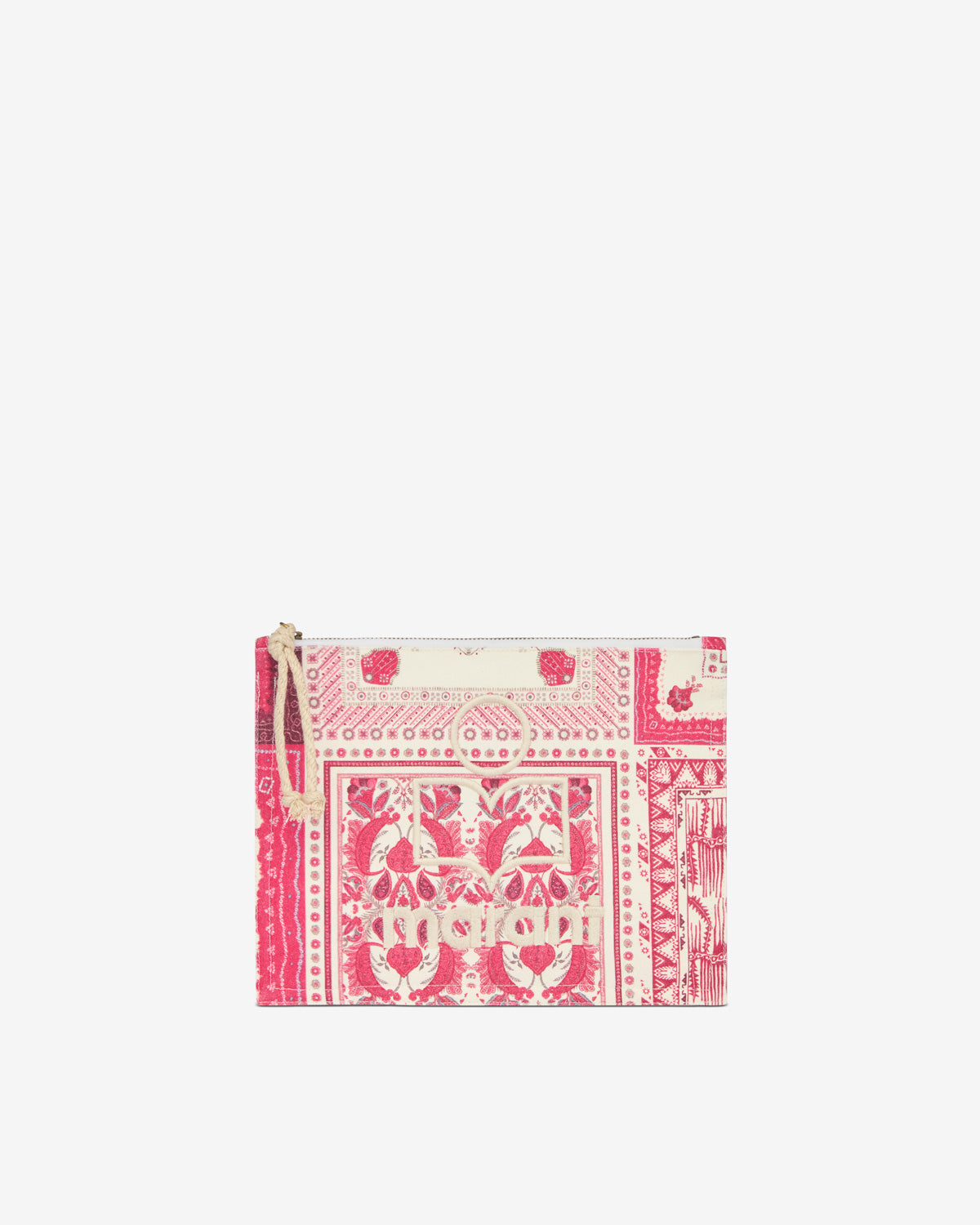 Pochette netia in cotone stampato con logo - Rosso - Woman - 1