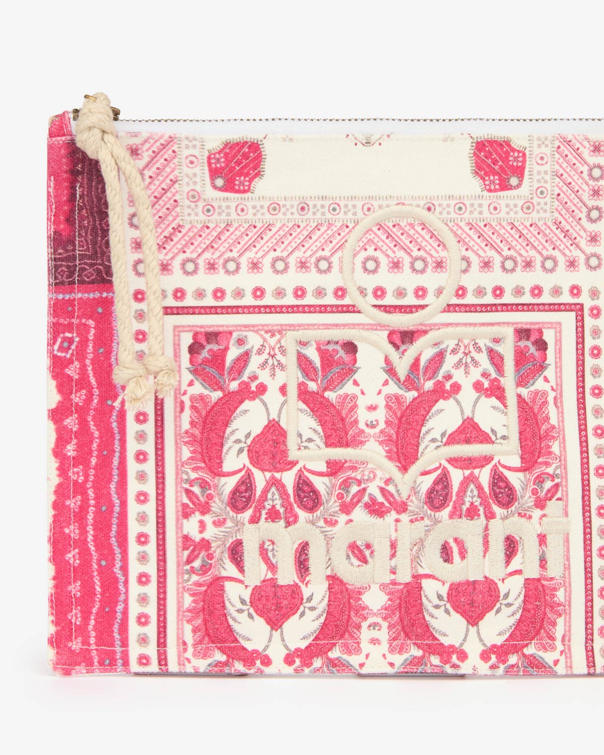 Pochette netia in cotone stampato con logo - Rosso - Woman - 3