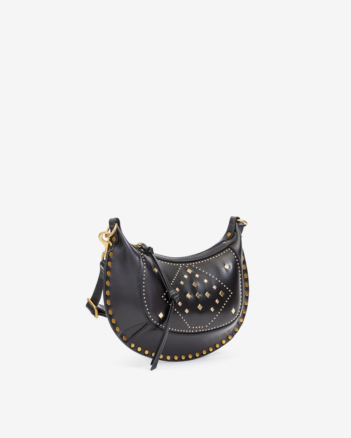Borsa oskan moon in pelle con motivi grafici borchiati da portare a spalla - Nero - Woman - 4