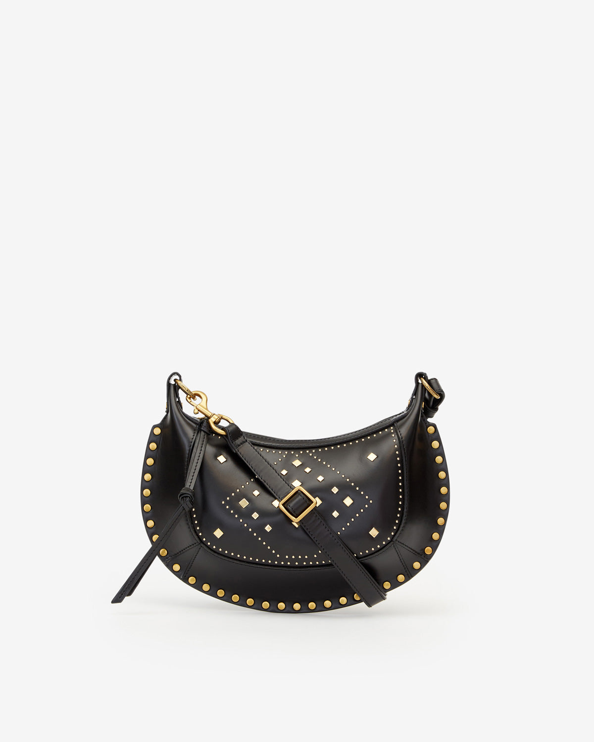 Borsa oskan moon in pelle con motivi grafici borchiati da portare a spalla - Nero - Woman - 1