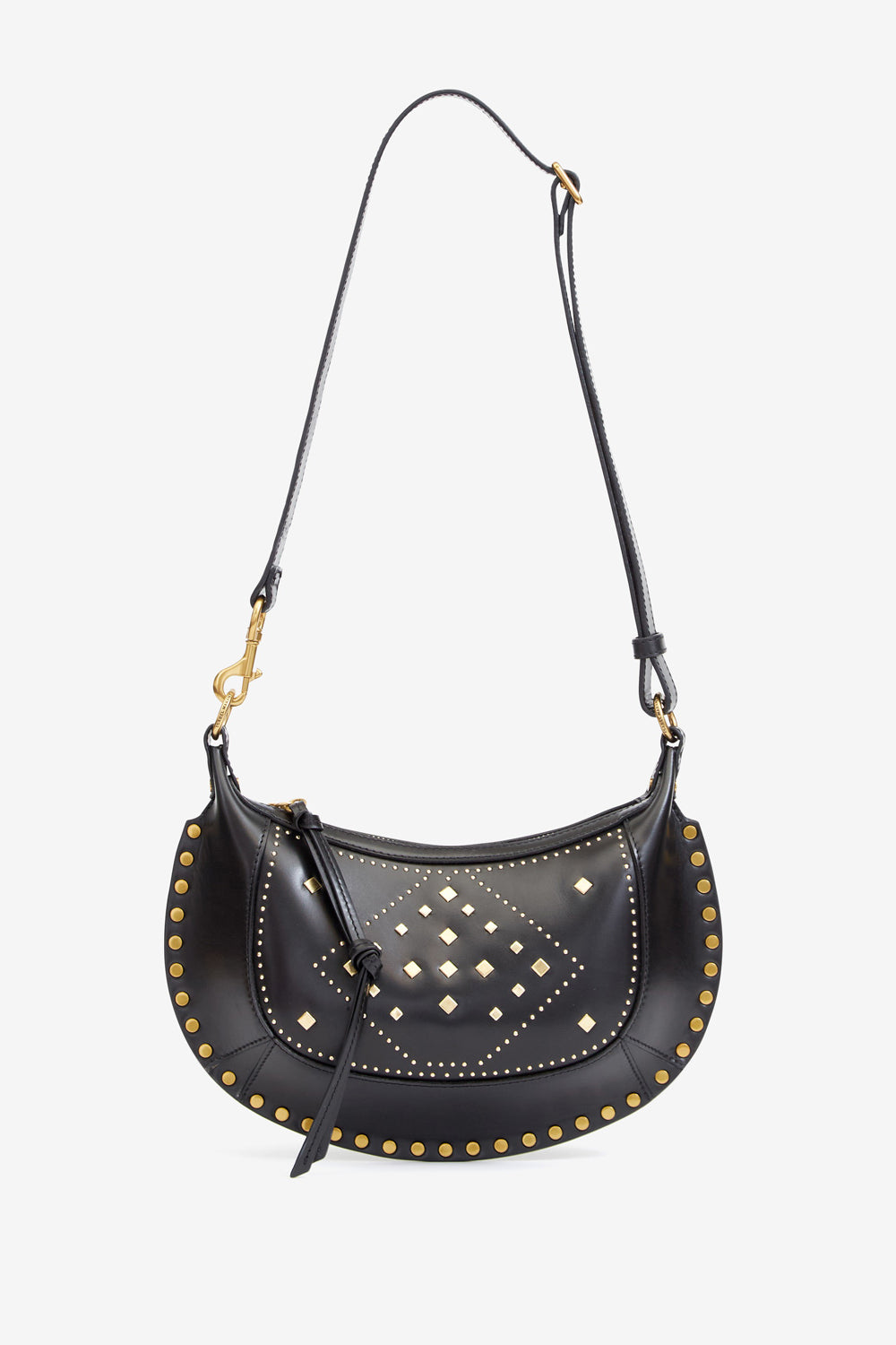 Bolso bandolera oskan moon de cuero suave con motivos gráficos y tachuelas - Negro - Woman - 5