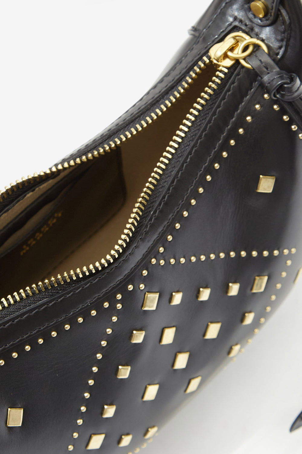 Bolso bandolera oskan moon de cuero suave con motivos gráficos y tachuelas - Negro - Woman - 3