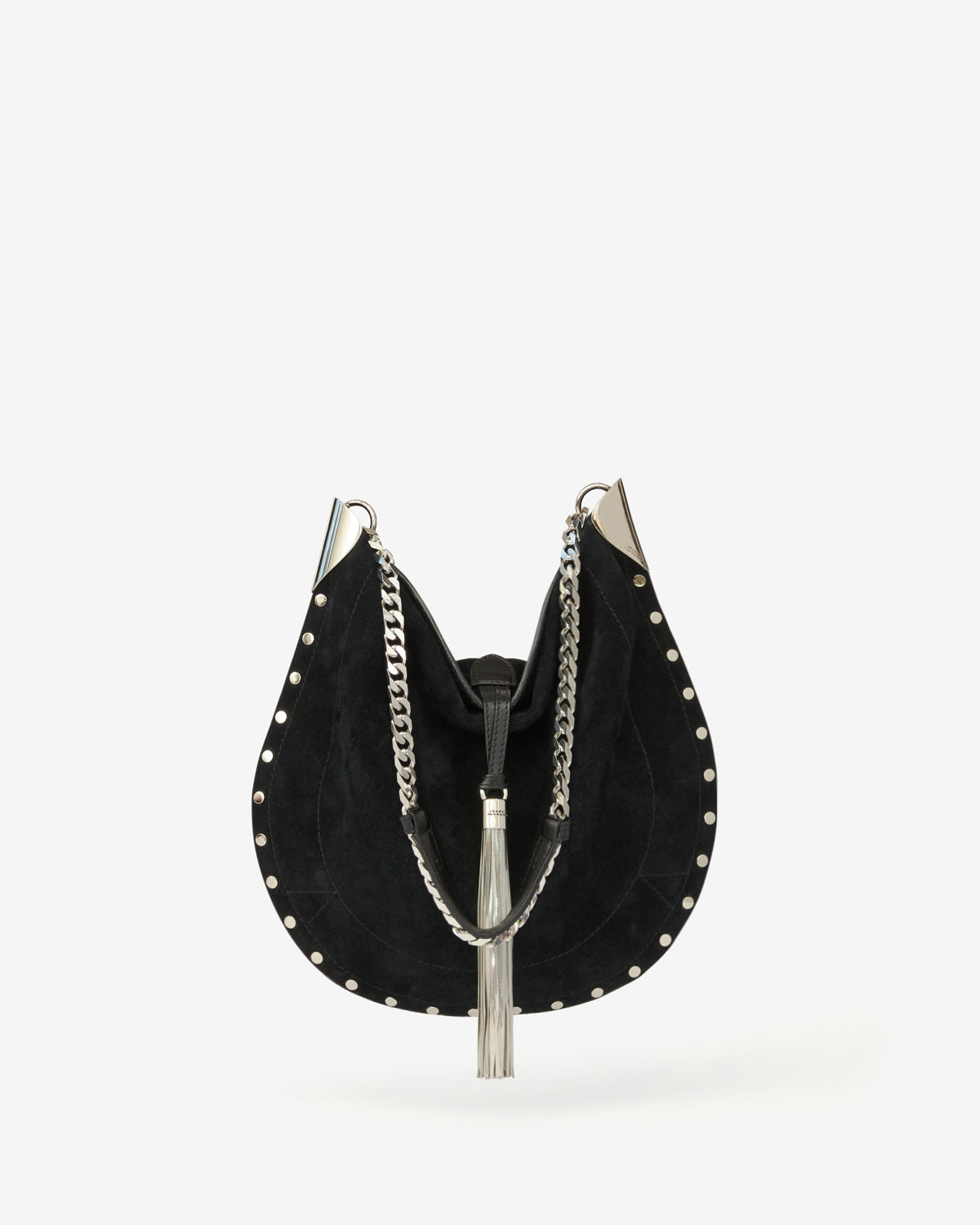 Bolso de hombro en piel de ante de becerro oskan tassel - Black and silver - Woman - 3