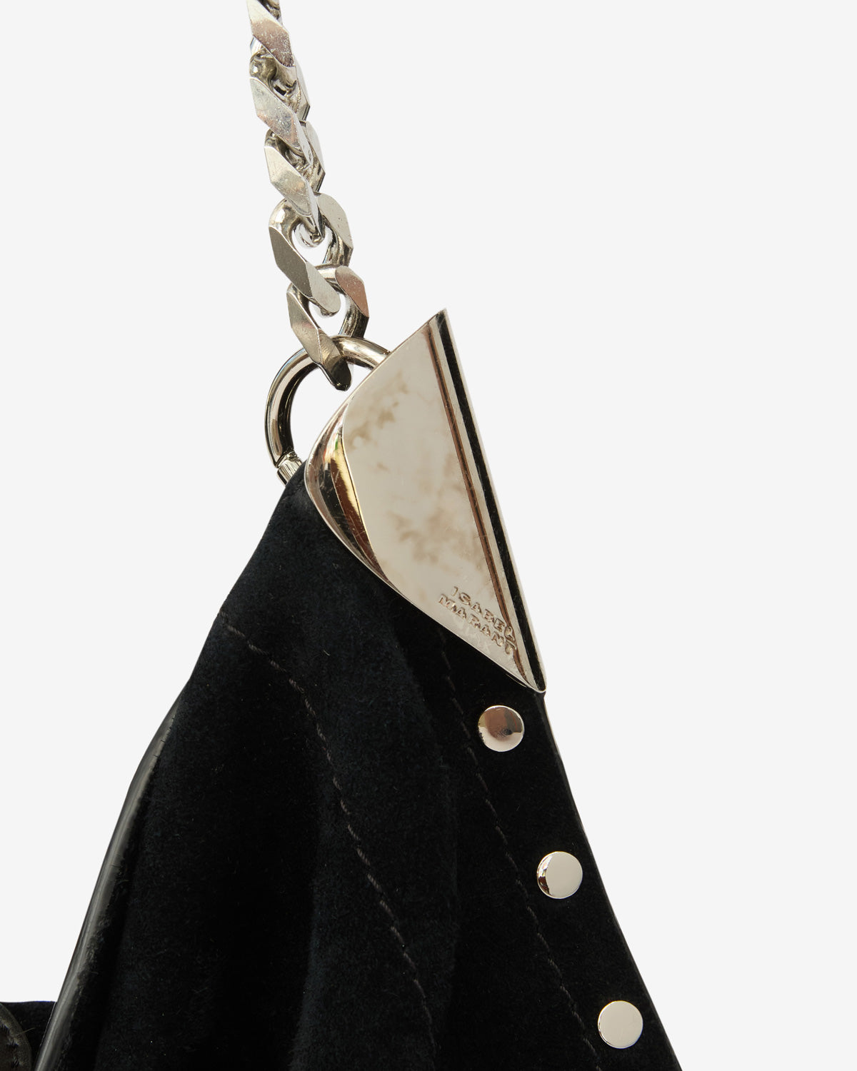 Bolso de hombro en piel de ante de becerro oskan tassel - Black and silver - Woman - 4