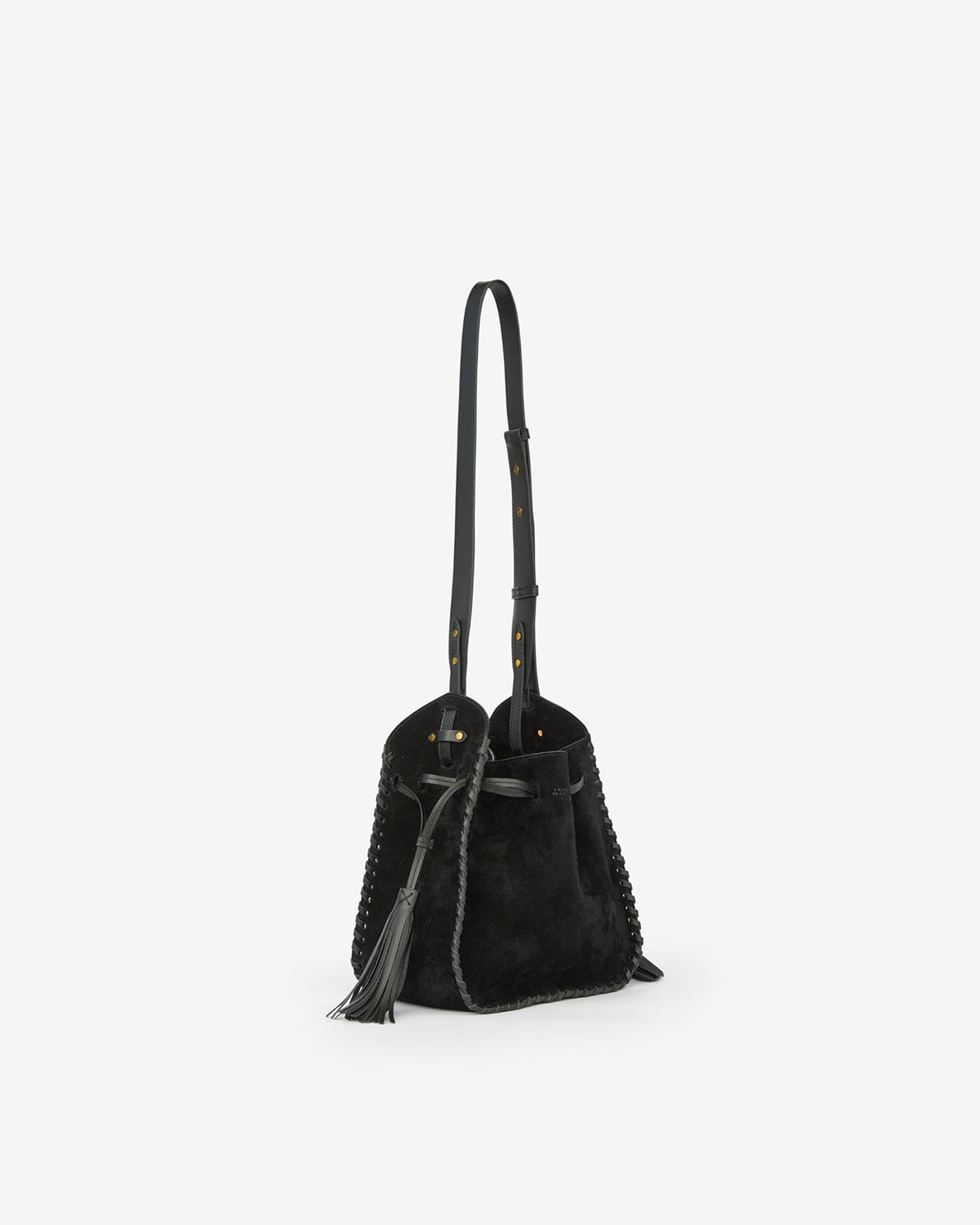 Sac seau silao en cuir de veau velours tressé - Noir - Woman - 1