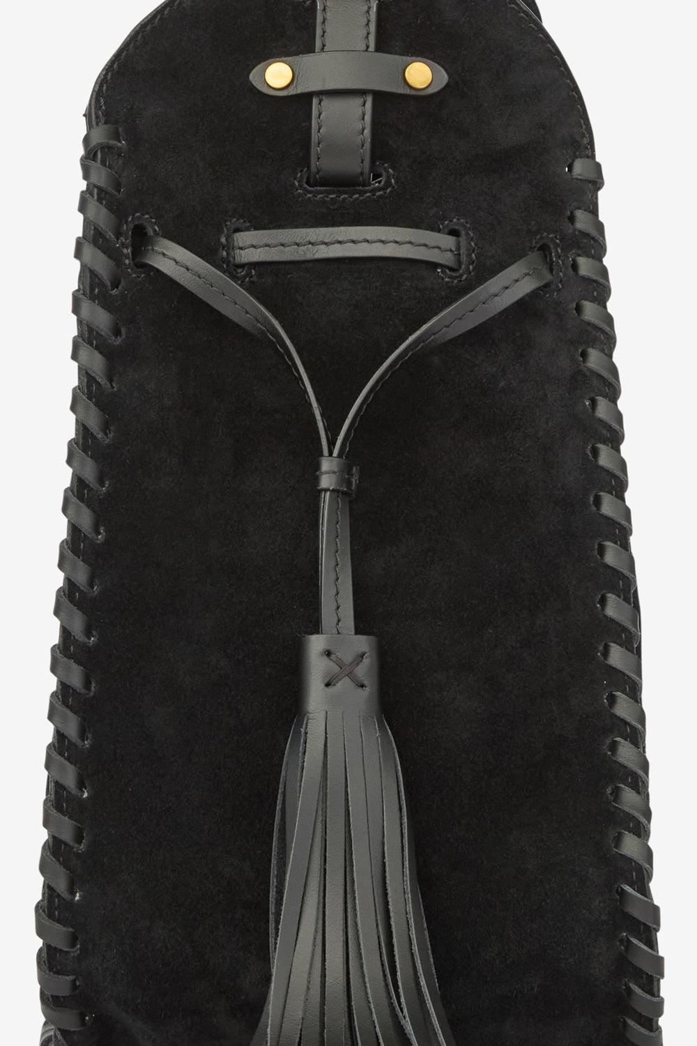 Sac seau silao en cuir de veau velours tressé - Noir - Woman - 3