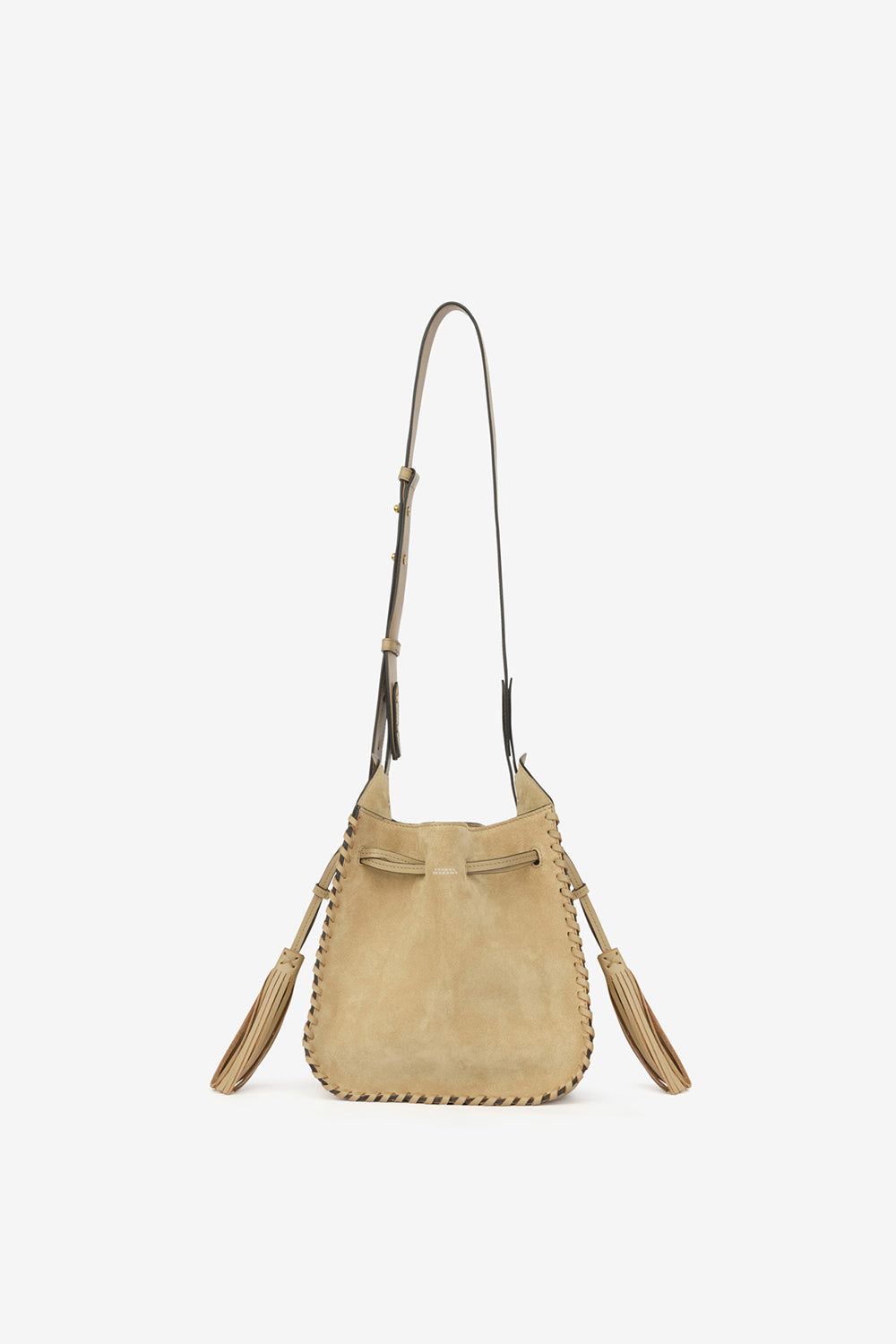 Eimertasche silao aus geflochtenem kalbs-veloursleder - Light beige - Woman - 5