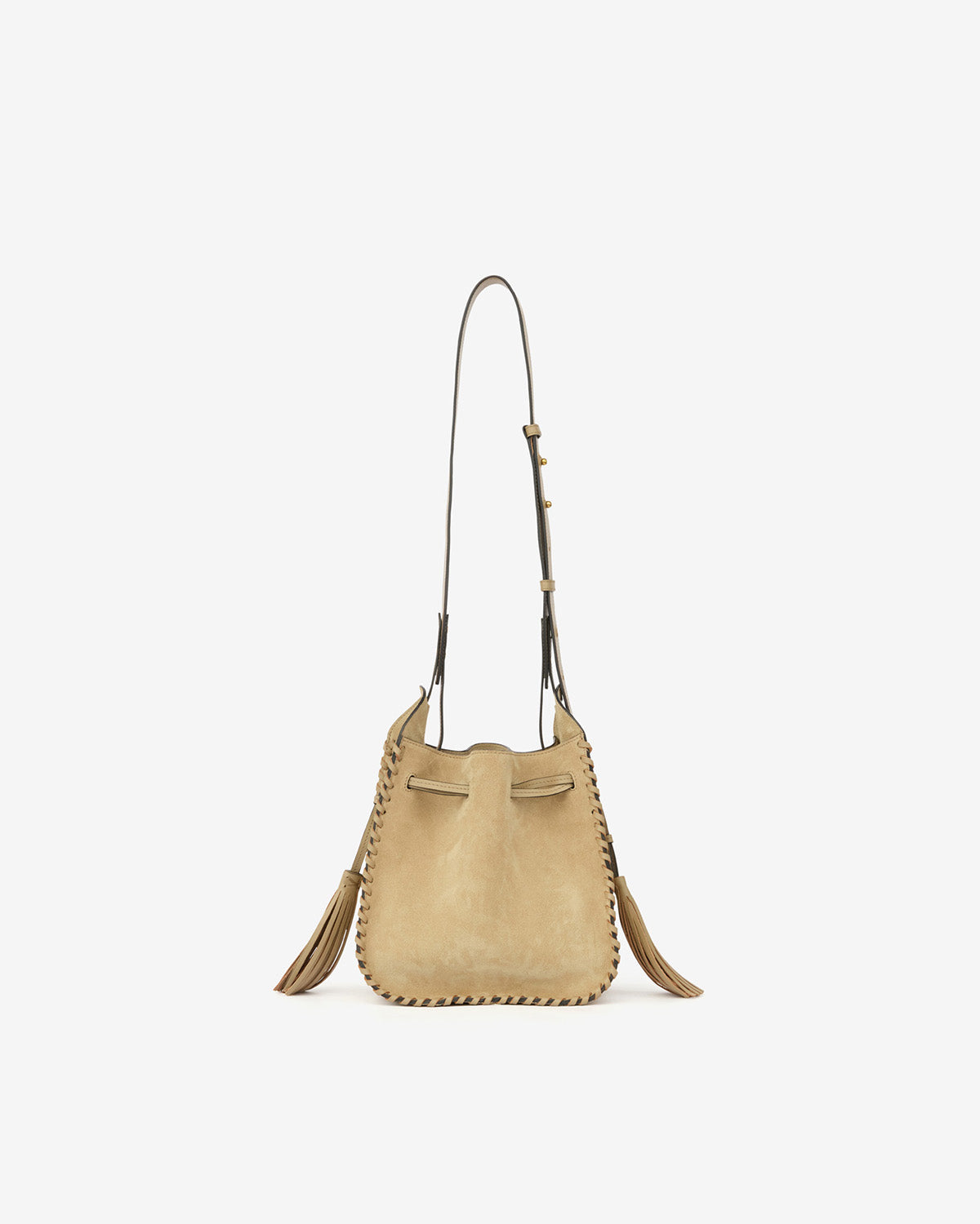 Bolso bombonera de piel de ante de becerro trenzada silao - Light beige - Woman - 2