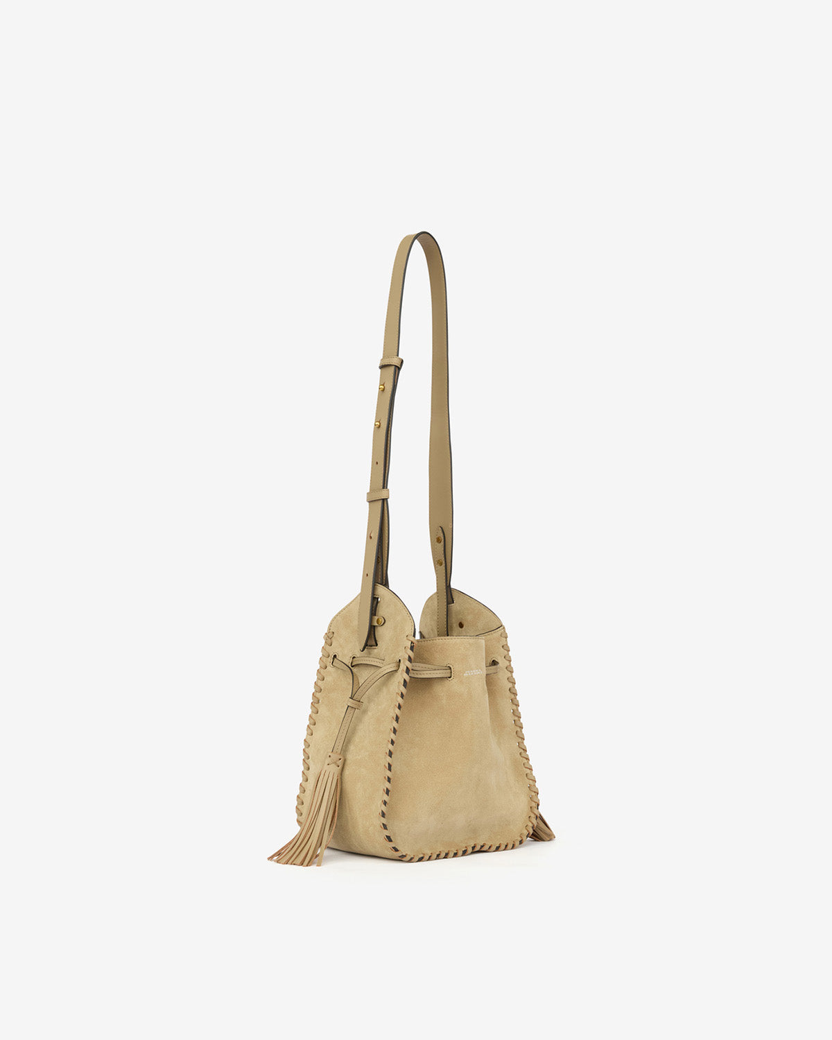 Bolso bombonera de piel de ante de becerro trenzada silao - Light beige - Woman - 1
