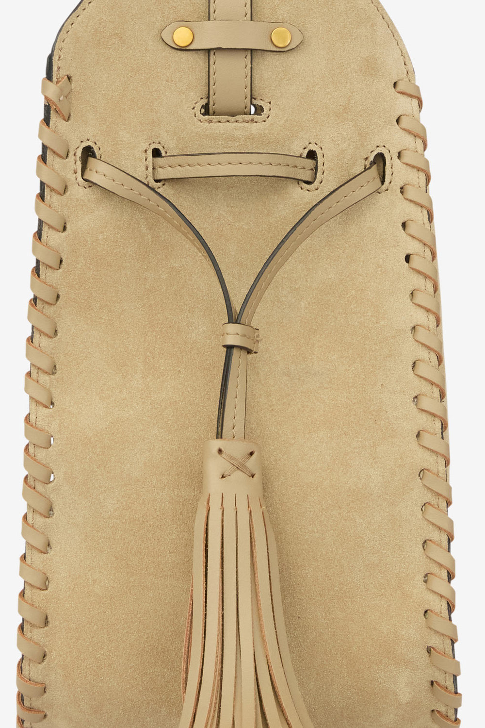 Eimertasche silao aus geflochtenem kalbs-veloursleder - Light beige - Woman - 4