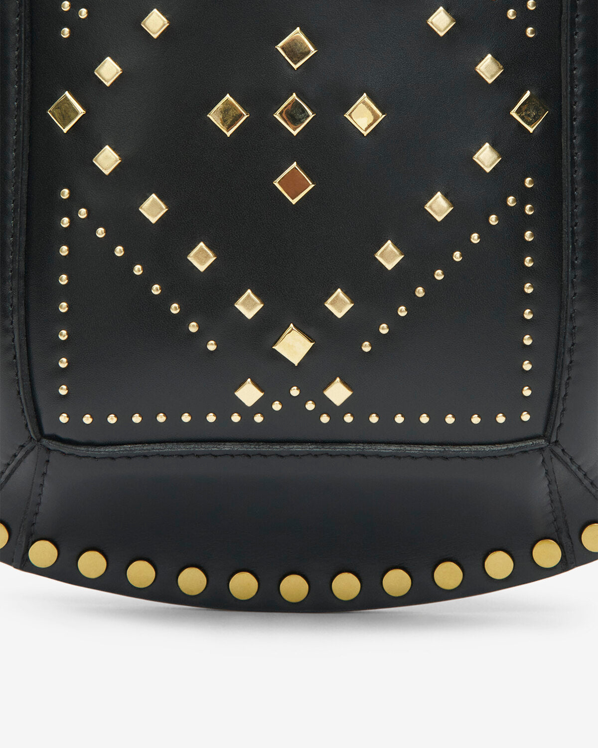 Bolso nasko de cuero suave con motivos gráficos y tachuelas - Negro - Woman - 3