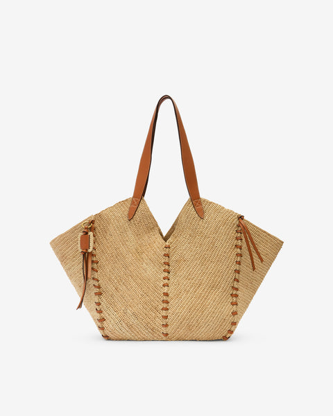 TAMPA TOTE SHOULDER BAG Woman natural and cognac | ISABEL MARANT