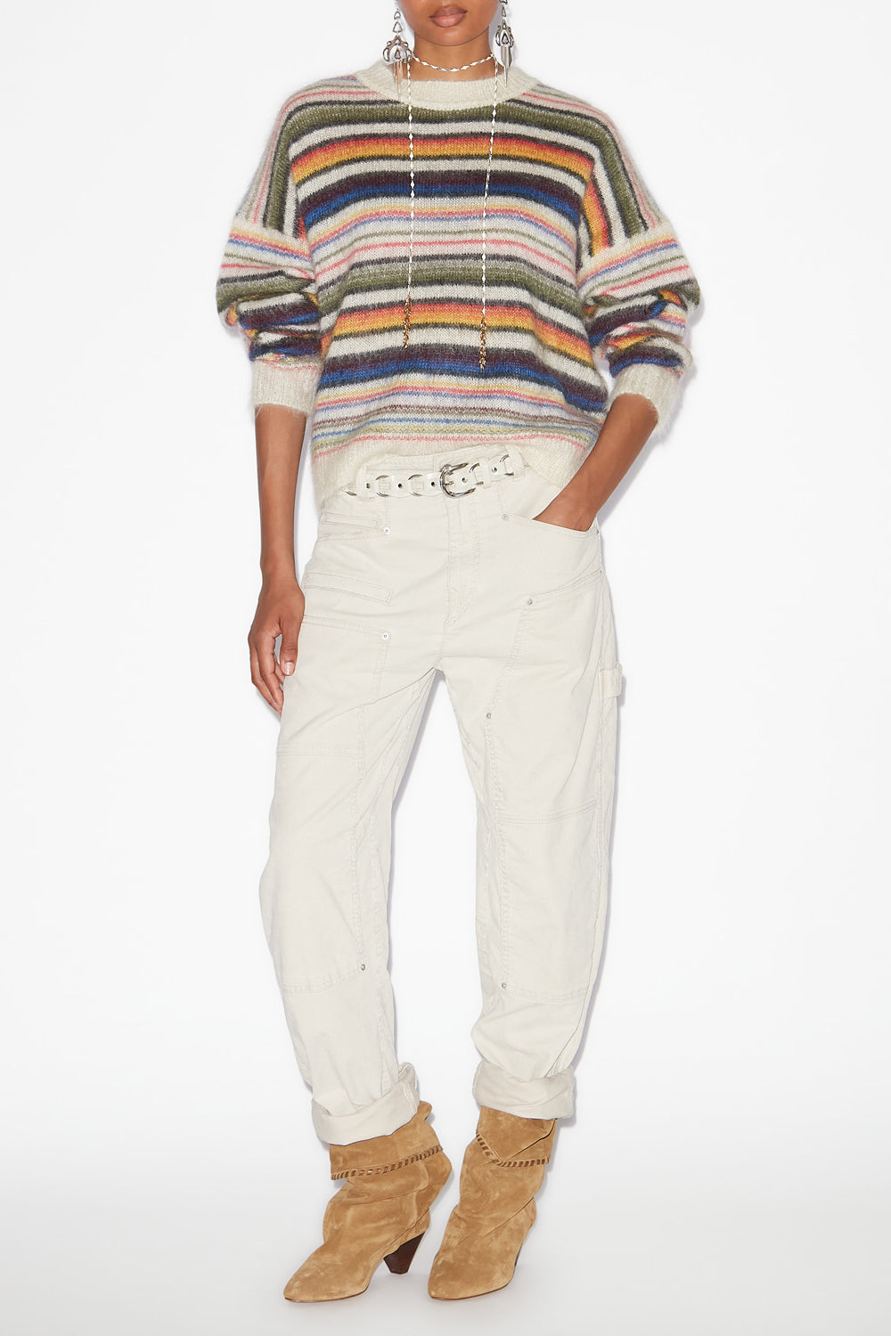 Drussell striped brushed mohair sweater - Multicolor - Woman - 2