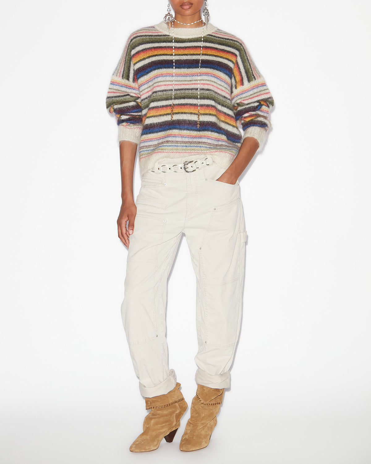 Drussell striped brushed mohair sweater - Multicolor - Woman - 1